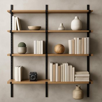 Loft divar rəf sisteminin kiçik ön görünüşü