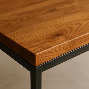 İsti tonlu bərk ağac lövhədən hazırlanmış masa üstü