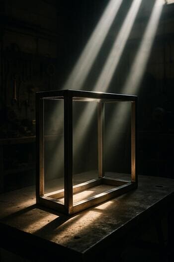 Emalatxanada loft üslubunda metal karkas üzərinə düşən işıq zolaqları