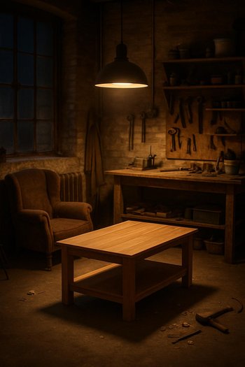 Axşam işığinda loft məmulatlarla dolu sakit emalatxana küncü