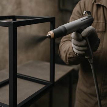 Metall karkas üzərində toz boyanın səthə bərabər yayılması prosesi